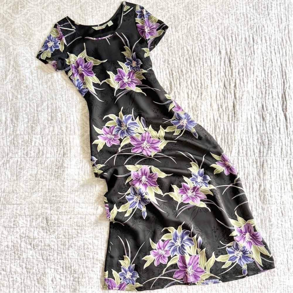 90s VTG Tommy Bahamas 100%Silk Hawaiian Dress 🌺 size 2